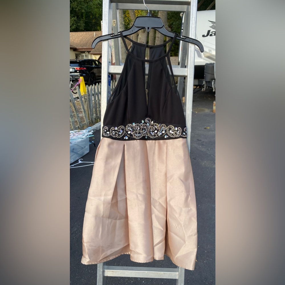 Black and gold formal dress